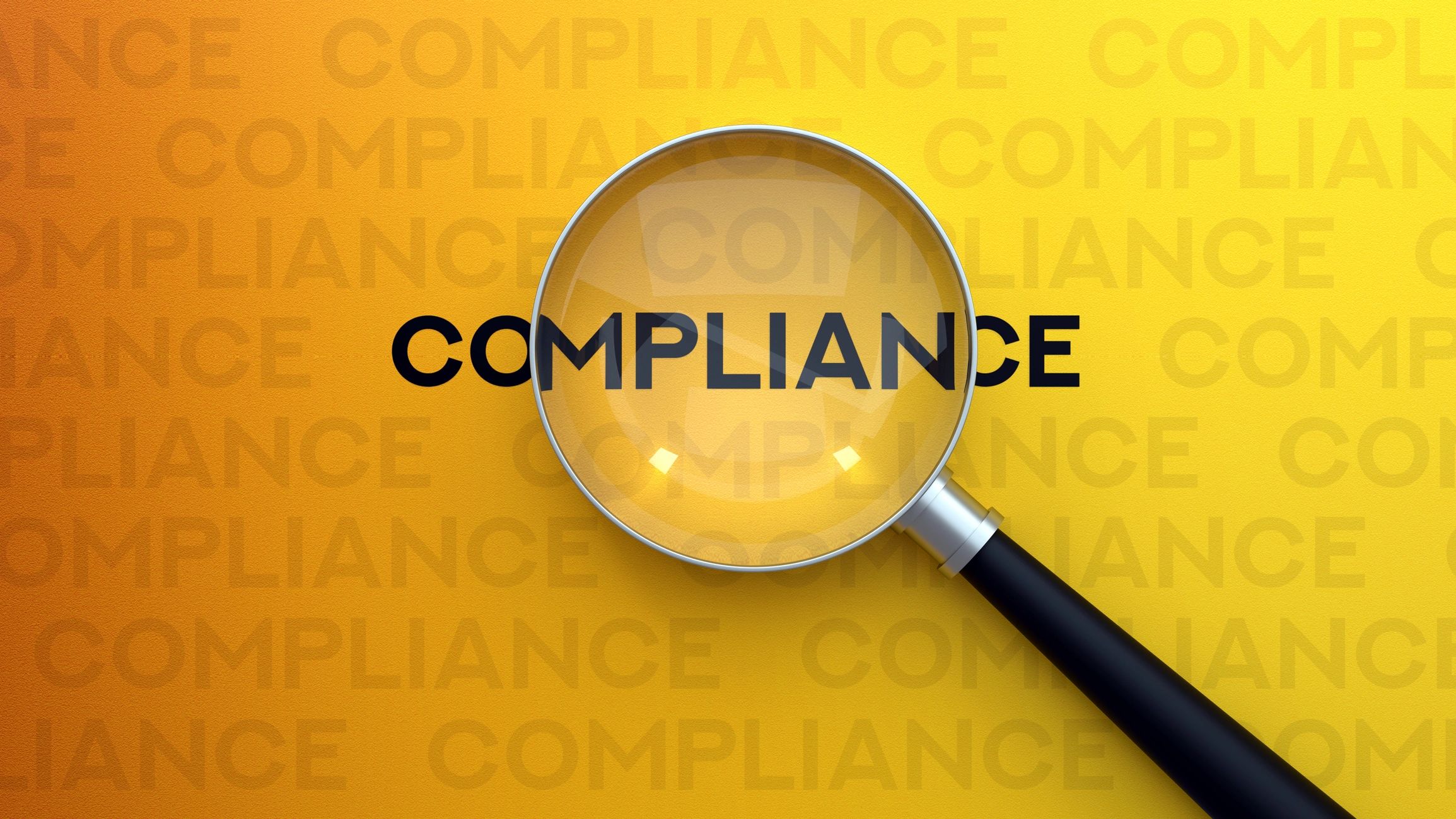 Compliance and audit concept with magnifying glass over documents